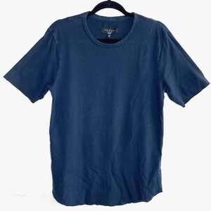 Rag‎ & Bone Crewneck Classic T- Shirt Womens XS Navy Linen Blend City Casual